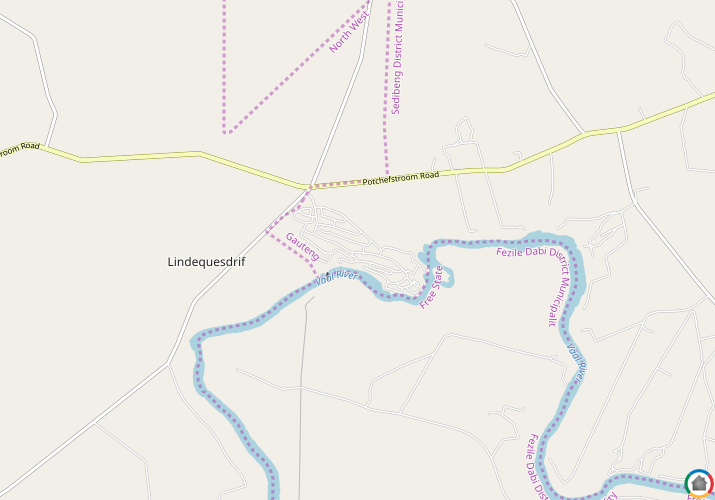 Map location of Vaal Oewer